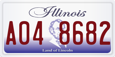 IL license plate A048682