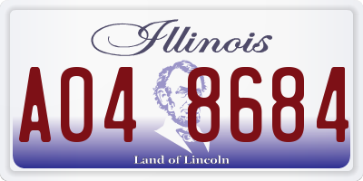 IL license plate A048684