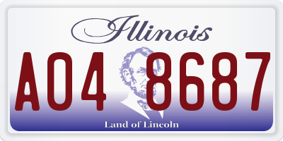 IL license plate A048687