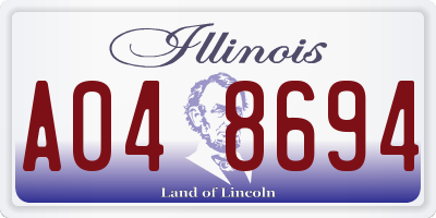 IL license plate A048694
