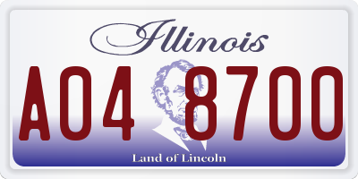 IL license plate A048700