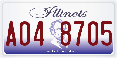 IL license plate A048705