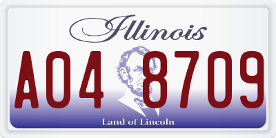 IL license plate A048709