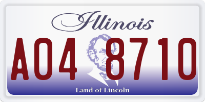 IL license plate A048710