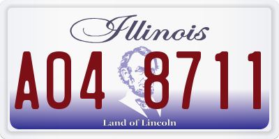IL license plate A048711