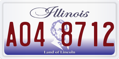 IL license plate A048712