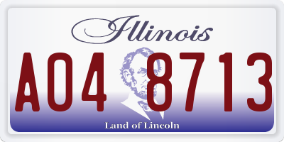 IL license plate A048713