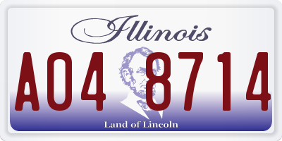 IL license plate A048714