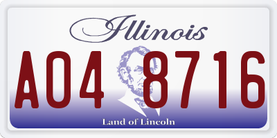 IL license plate A048716