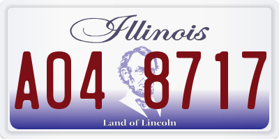 IL license plate A048717