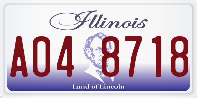 IL license plate A048718