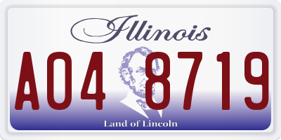 IL license plate A048719