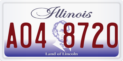 IL license plate A048720
