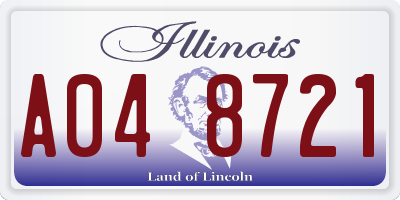 IL license plate A048721