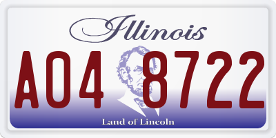IL license plate A048722