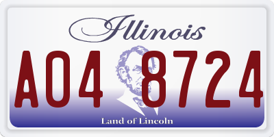 IL license plate A048724
