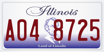 IL license plate A048725