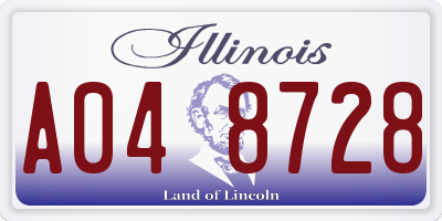 IL license plate A048728