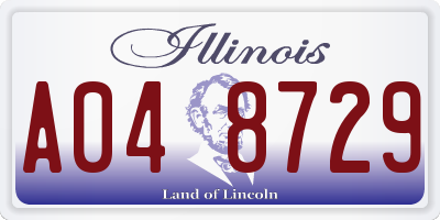 IL license plate A048729