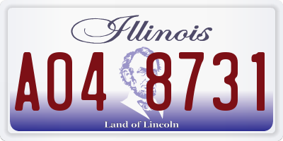IL license plate A048731