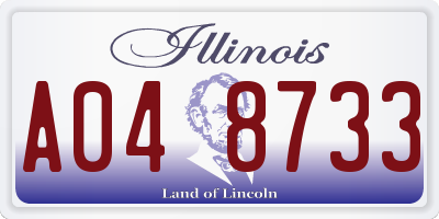 IL license plate A048733