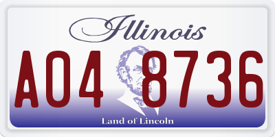 IL license plate A048736