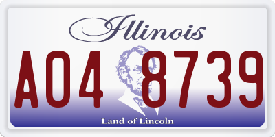 IL license plate A048739