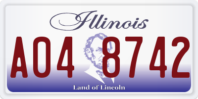 IL license plate A048742