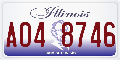 IL license plate A048746
