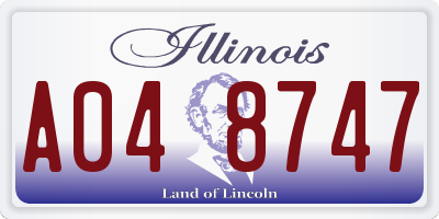 IL license plate A048747