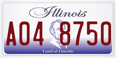IL license plate A048750