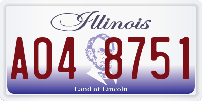 IL license plate A048751