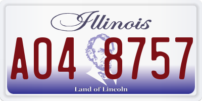 IL license plate A048757