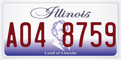 IL license plate A048759