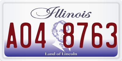 IL license plate A048763