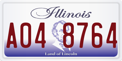 IL license plate A048764