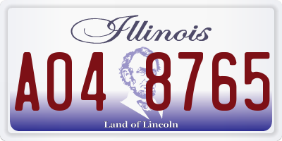 IL license plate A048765