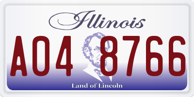 IL license plate A048766