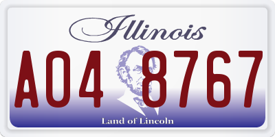 IL license plate A048767