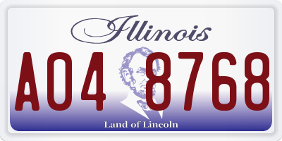 IL license plate A048768
