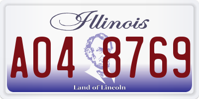 IL license plate A048769