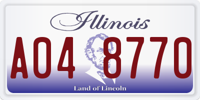 IL license plate A048770