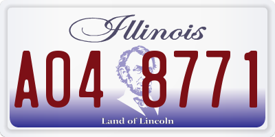 IL license plate A048771
