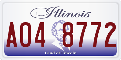 IL license plate A048772