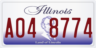 IL license plate A048774
