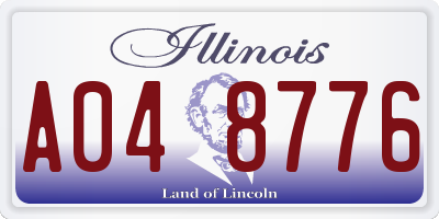 IL license plate A048776