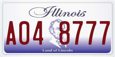 IL license plate A048777