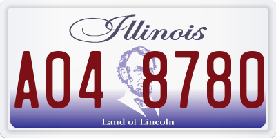 IL license plate A048780