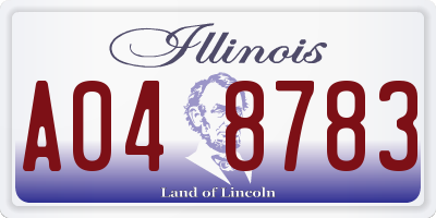IL license plate A048783