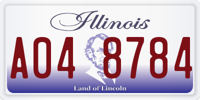 IL license plate A048784